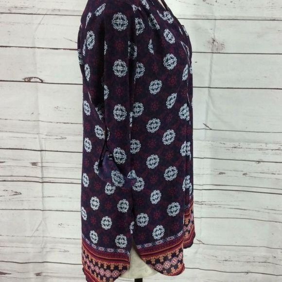 Rue 21 3/4 sleeve tunic button‎ down small shirt - Picture 5 of 8